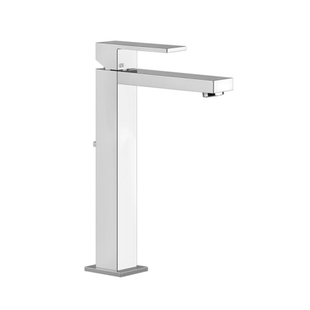 Gessi Rettangolo Смеситель для раковины с донным клапаном и высоким изливом 128мм, цвет: хром, артикул 11921#031