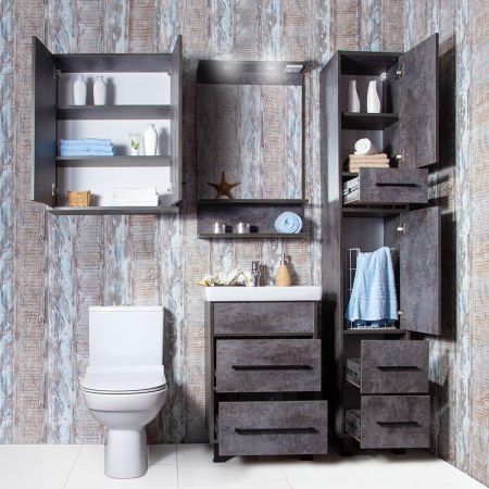 Зеркало Бриклаер ЧИЛИ 55 см, цемент, артикул 4627125415159