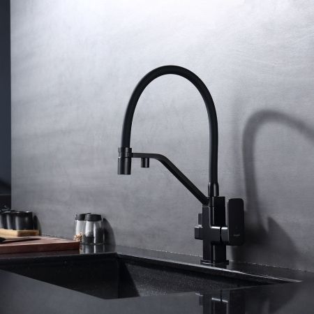 Смеситель для кухни с подключением фильтра Raglo R85.62.06, черный
