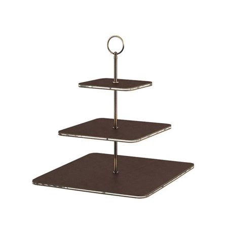 ADJ Сервировочная стойка, 30x30xH35 см.,ручка Круглая, цвет: шоколад, фурнитура бронза, артикул 0092C.06.BR