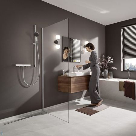 Смеситель для душа, Hansgrohe, Vivenis, тип открывания воды-однорычажный, тип регулирования воды-керамический картридж, монтаж-настенный, отверстия для монтажа-2, цвет-хром, артикул 75620000
