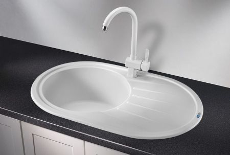 Кухонная мойка GRANULA Standart (7601, БЕЛЫЙ), артикул 7601, БЕЛЫЙ