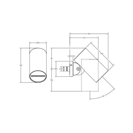 Gessi Spotwater Душевая головка для настенного крепления, с регулируемым углом наклона. ВОДОПАД., цвет: хром Gessi Spotwater Душевая головка для настенного крепления, с регулируемым углом наклона. ВОДОПАД., цвет: хром