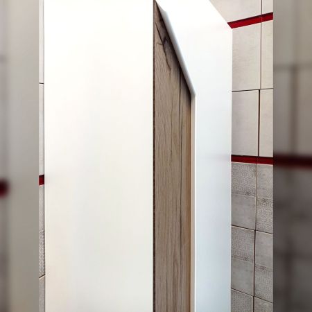 Пенал Бриклаер Брайтон 38 см, белый/дуб, артикул 4627125415746