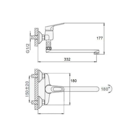 Смеситель для ванны D-Lin D140422, хром