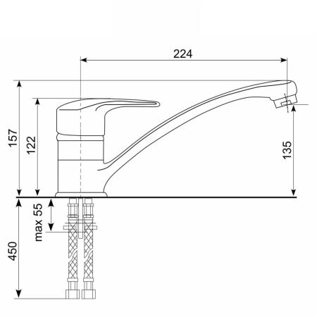 Смеситель для кухни Ulgran UQ-004-06, трюфель, артикул UQ-004-06