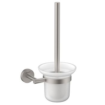 Ёршик для унитаза Lemark BELUGA подвесной, сталь, стекло, брашированный никель (LMA-8021S-BN)