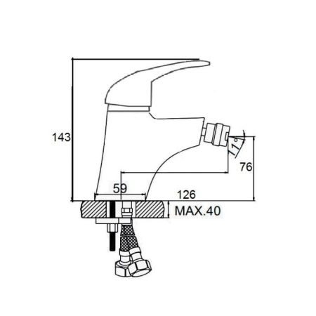 Смеситель для биде D-Lin D170409, хром