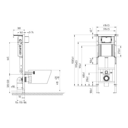 Инсталляция CERSANIT AQUA 50 PRIME М для унитаза механическая окрашенная (68179), артикул 68179