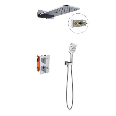 Душевой комплект VSFW-103TCH термостатический встраиваемый, двухрежимный, хром, артикул VSFW-103TCH