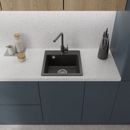 Смеситель для кухни GranFest Z-5411, черный