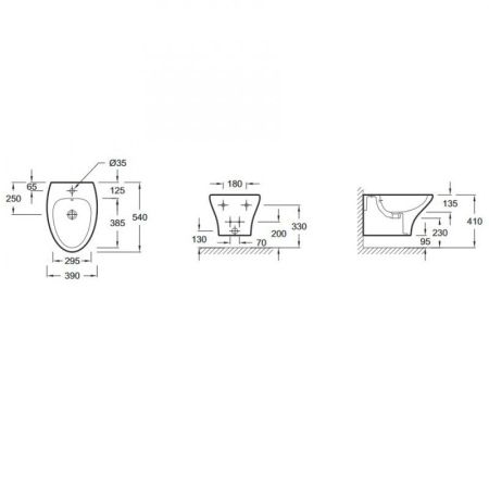 Биде подвесное JACOB DELAFON NOUVELLE VAGUE EMD0002-00 (овальное, белый, 54*39), шт, артикул EMD0002-00