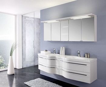 Комплект мебели Puris Swing с раковиной из минерального литья, 1800 мм, цвет черный структурный