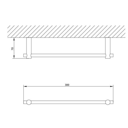 Bongio T Mix Полотенцедержатель, 300х70 мм, цвет матовое французское золото, артикул 30007HM30