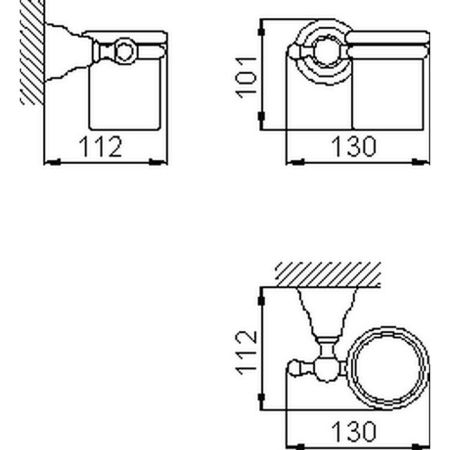 HUBER Croisette Стакан подвесной, цвет никель матовый/керамика, артикул 4020.01H.AC