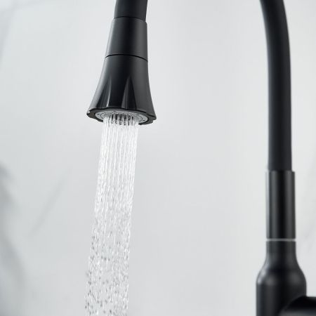 Смеситель для кухни с гибким изливом Raffine F303H-3, черный, артикул F303H-3