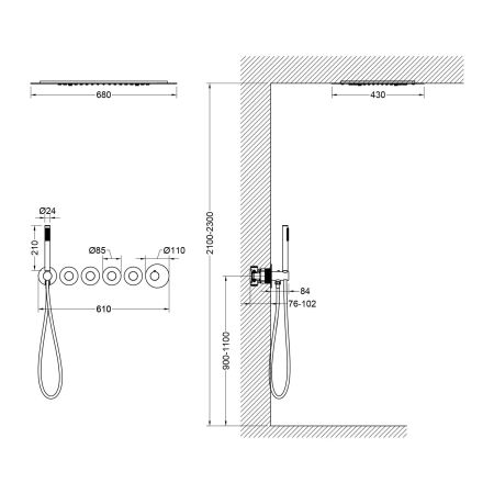 Душевая система встроенная с термостатом Timo Saona SX-2319/00SM хром, артикул SX-2319/00SM