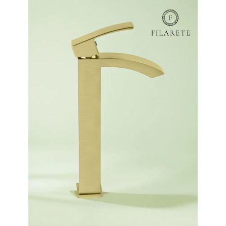 Смеситель для раковины высокий FILARETE Waterfall FL6010MG, матовое золото, артикул FL6010MG