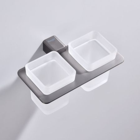 Стакан для ванной комнаты двойной Raglo R301.08.09, графит