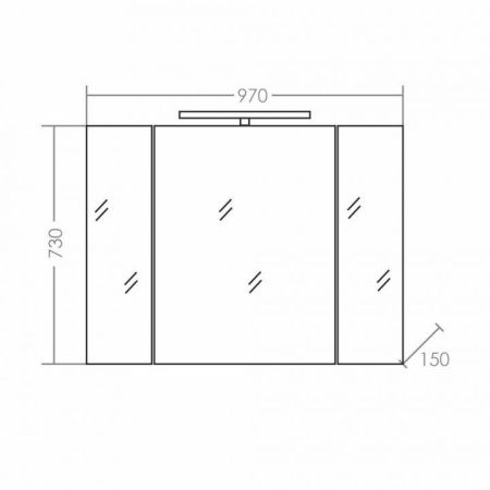 Зеркальный шкаф "Стандарт 100" трельяж фацет, свет