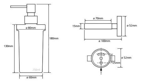 Дозатор для жидкого мыла Bemeta Trend-i 104109018 Хром/Белый/Прозрачный, артикул 104109018