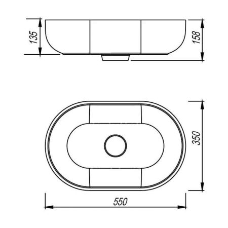 Раковина Florentina Асти 55 см 10.340.00550.302, антрацит, артикул 10.340.00550.302