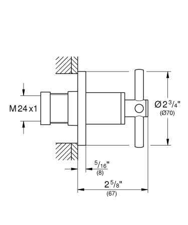 Накладная панель GROHE Atrio New для скрытой вентильной головки (35028000 или 29032000), крестообразная ручка, хром (19069003)