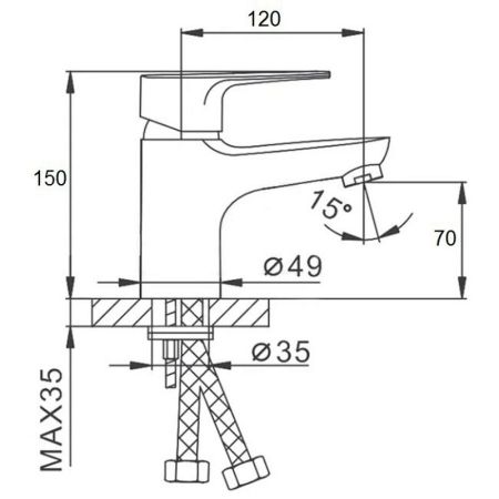 Смеситель для раковины D-Lin D110428, хром