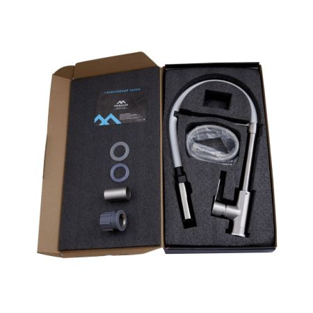 Смеситель для кухни с гибким изливом FASHUN A54511-12, сатин/серый, артикул A54511-12