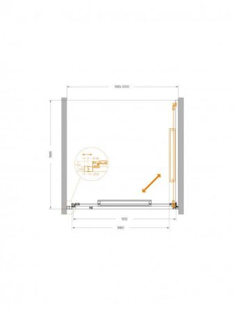 LUX-B-FS-1-100-C-GM Душевая дверь, артикул LUX-B-FS-1-100-C-GM