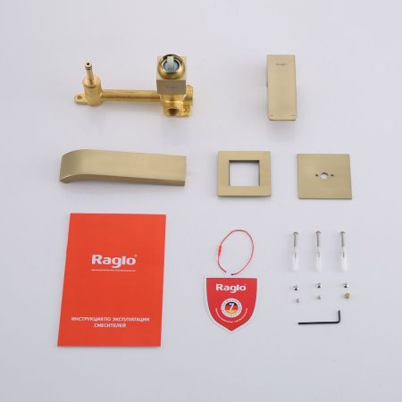 Смеситель для раковины встраиваемый Raglo R02.11.03, золотой сатин, артикул R02.11.03