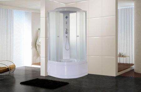 Душевая кабина Parly Tomorrow ET102 100х215 профиль Белый стекло жемчужное