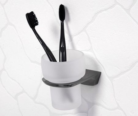 Стакан для зубных щеток WasserKRAFT Glan K-5128 Черный глянцевый, артикул K-5128