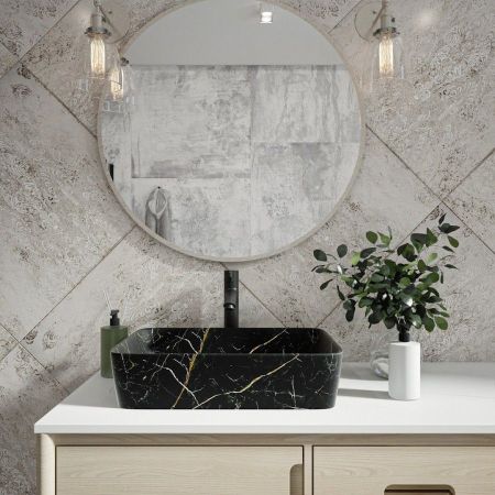 Раковина чаша Maretti UM13NS03-560MR, черный мрамор, артикул UM13NS03-560MR