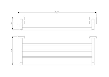 Полотенцедержатель с полкой WONZON & WOGHAND POLO, Хром (WW-8981)