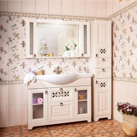 Комплект мебели для ванной Бриклаер КАНТРИ 120KP, бежевый, артикул КАНТРИ 120KP