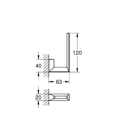 Держатель для запасного рулона туалетной бумаги GROHE Selection Cube, хром (40784000), артикул 40784000