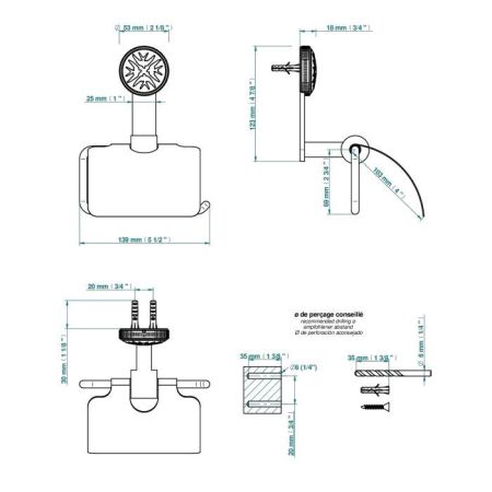 THG HIRONDELLES GOLD STAMPED Держатель туалетной бумаги, цвет хром, артикул A4L-A02-538AC