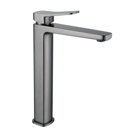 Смеситель для раковины высокий  Raffine F1199T, оружейная сталь