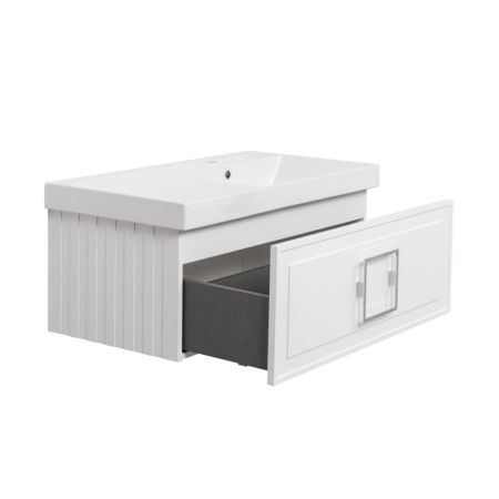 Тумба под раковину подвесная La Fenice Cubo FNC-01-CUB-B-80, белая, артикул FNC-01-CUB-B-80