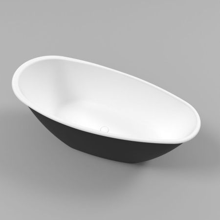 Ванна WHITECROSS Spinel B 155x73 (черный/белый мат) иск. камень