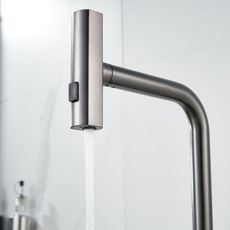 Смеситель для кухни с мультифункциональным изливом Raffine F203T, оружейная сталь, артикул F203T