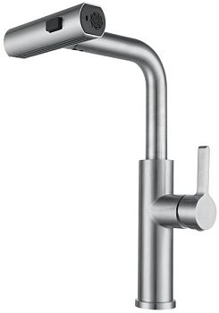 Смеситель для кухни ПРОФСАН STEEL с выдвижной лейкой (PSM-300-96)