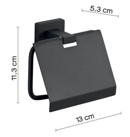 Gedy Atena, бумагодержатель с крышкой, цвет черный матовый, артикул 4425(14)