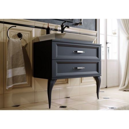 "LaDonna" тумба под умывальник, цвет черный LAD0108BLK, ТМ «AQWELLA»