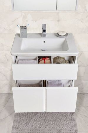 Тумба под раковину Roca Up 80 ZRU9303012 подвесная Белый глянец, артикул ZRU9303012