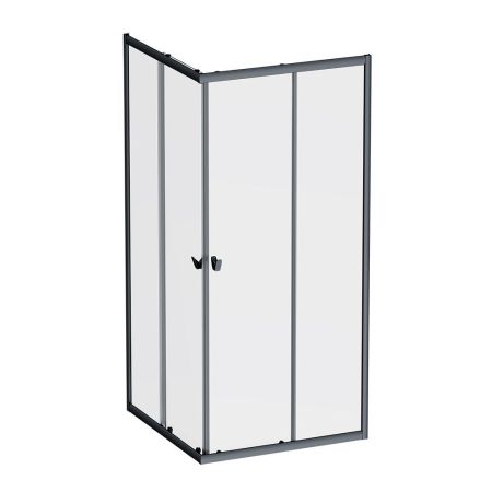 W87G-403-9090-BТ Sunny душ огражд квадратн, раздвижн двери 90x90 черный,стекло прозрачн