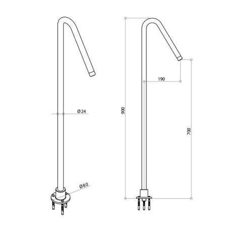 Bongio Aqua Излив напольный, h900 мм, цвет хром, артикул 00985CR70