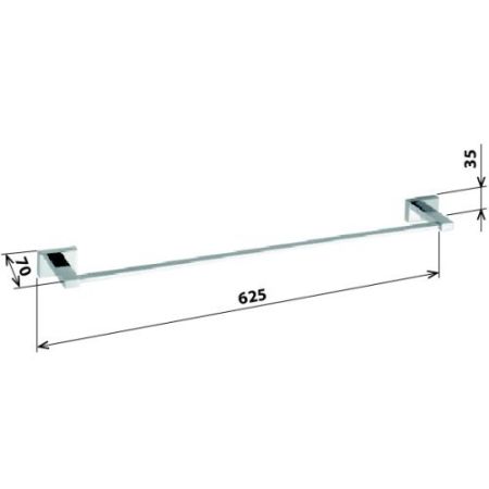 Полотенцедержатель Plaza 625x35x70мм, хром, артикул 118104042