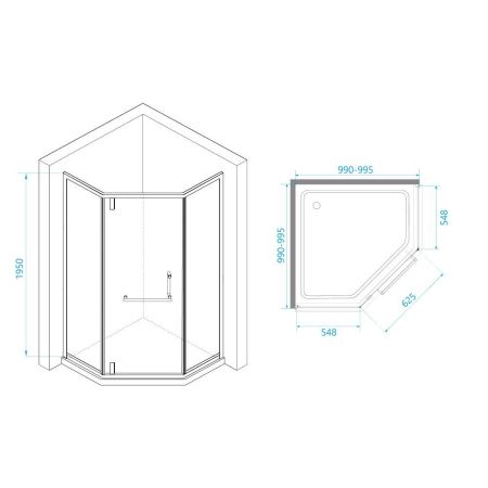 Душевой уголок RGW HO-084W (1000x1000, Прозрачное), артикул 350608400-15